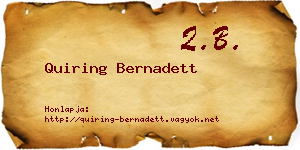 Quiring Bernadett névjegykártya