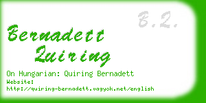 bernadett quiring business card
